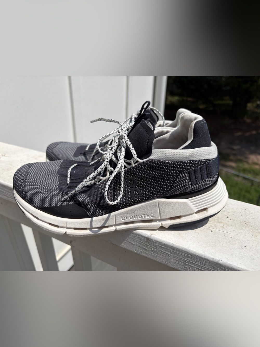 On Running Women's Black and White CloudTec Knit Sneakers
